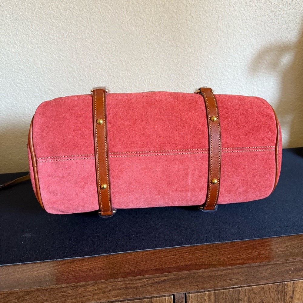 Dooney & Bourke Tomato Red Suede Leather Florentine Satchel - Picture 8 of 12